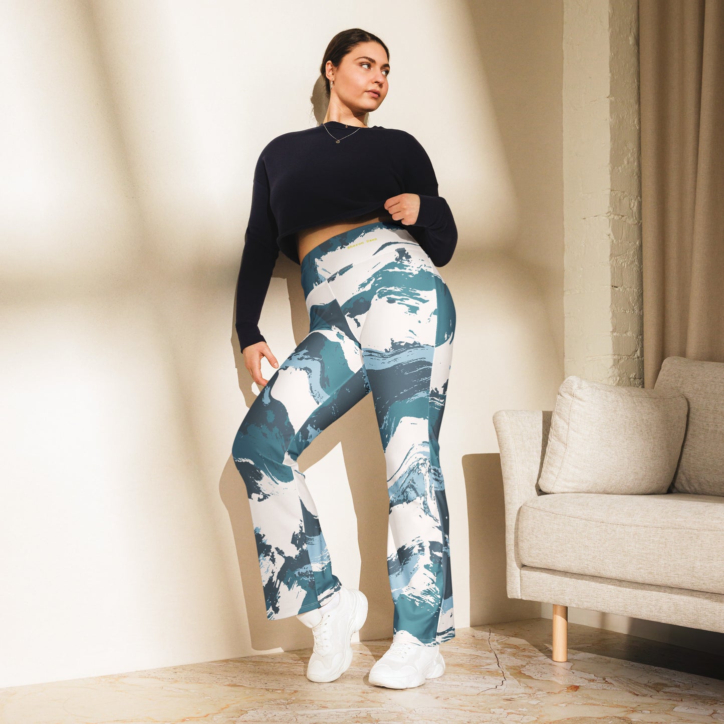 Blue Wave - Flare leggings ~ Sharon Dawn Collection