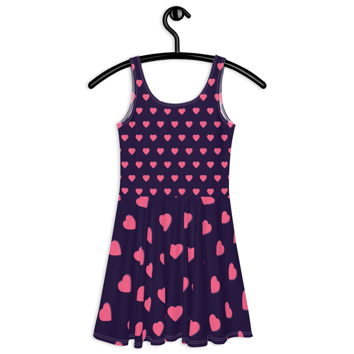 Purple with Pink Hearts Skater Dress ~ Sharon Dawn Collection