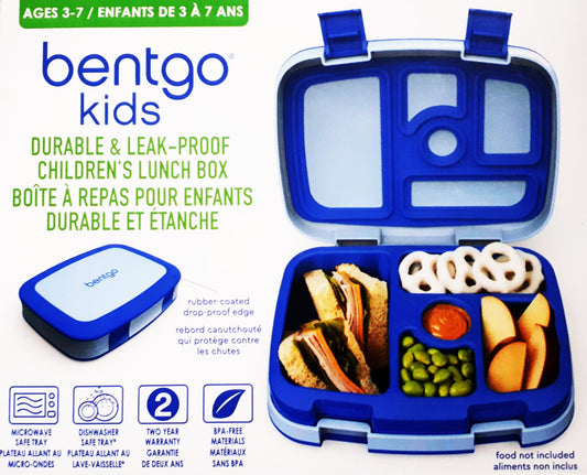 Bentgo Kids Durable & Leak-Proof Children's Lunch Box - Blue (Ages 3-7 years)