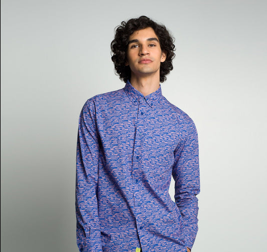 Wise Owl Printed Casual Button-Down Long Sleeve Shirt