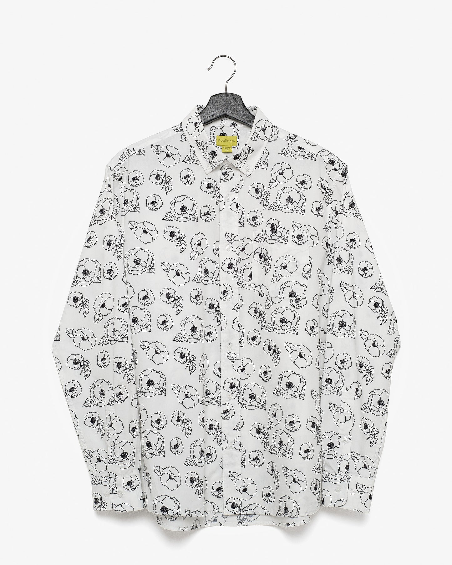 Floral Outline Print Casual Button-Down Long Sleeve Shirt (Sale Price: $107.99 CAD)