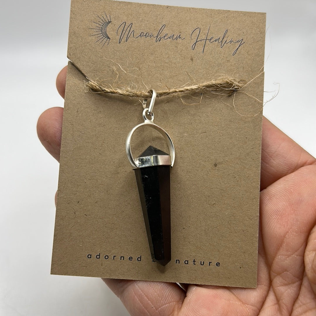 Black Tourmaline Pendant - Crystal - Reiki applied