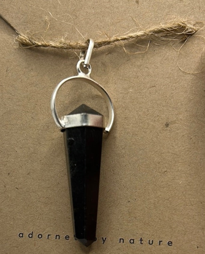 Black Tourmaline Pendant - Crystal - Reiki applied