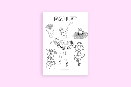 Ballet - Colouring Sheet - Printable Digital Download ~ Sharon Dawn Collection