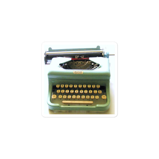 Mint Vintage Typewriter - Bubble-free sticker - 3 x 3 inches ~ Sharon Dawn Collection
