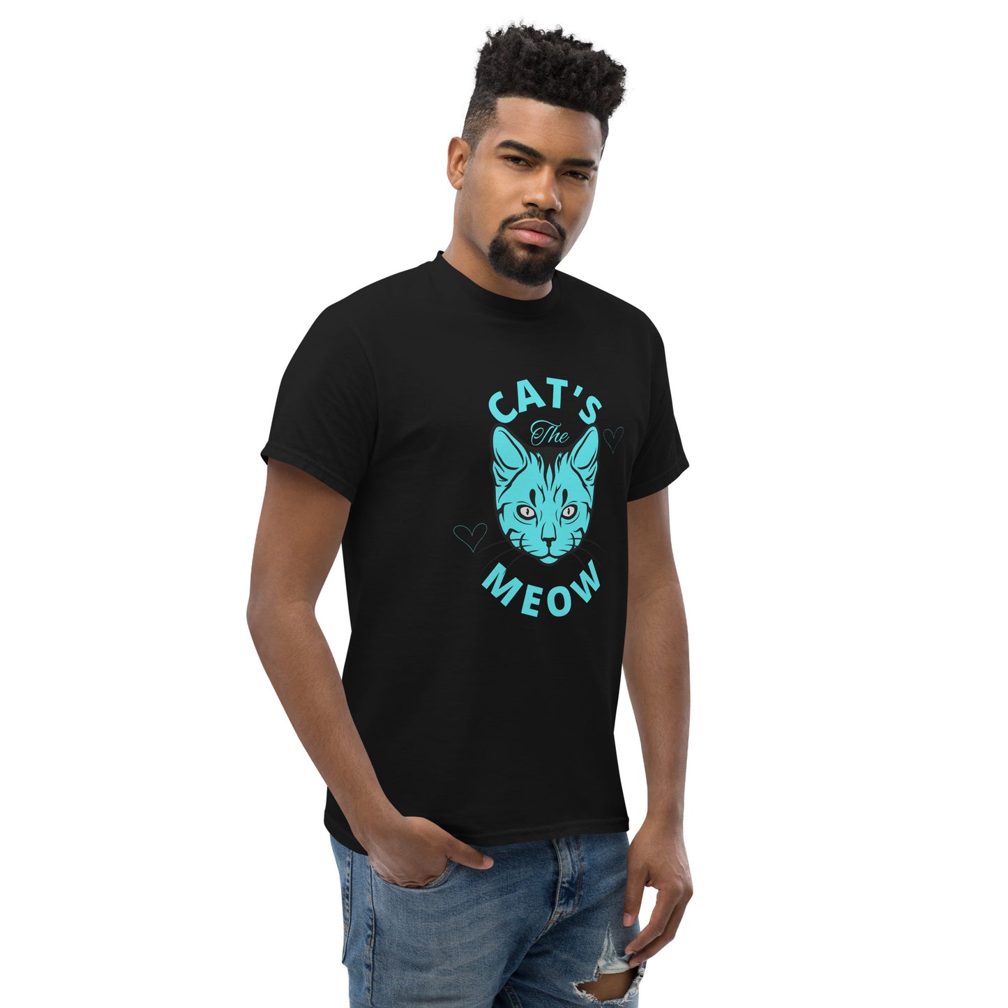 The Cat's Meow - Men's classic tee - 100% Cotton (Sizes: S-5XL) (Colours: Black/White/Grey) ~ Sharon Dawn Collection (Sale Price: $44.20 CAD)