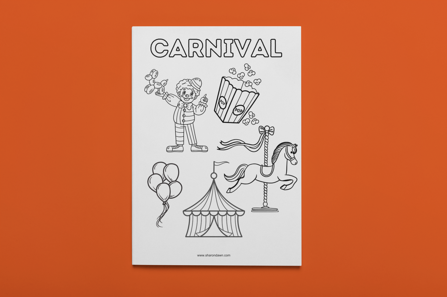 Carnival - Colouring Sheet - Printable Digital Download ~ Sharon Dawn Collection
