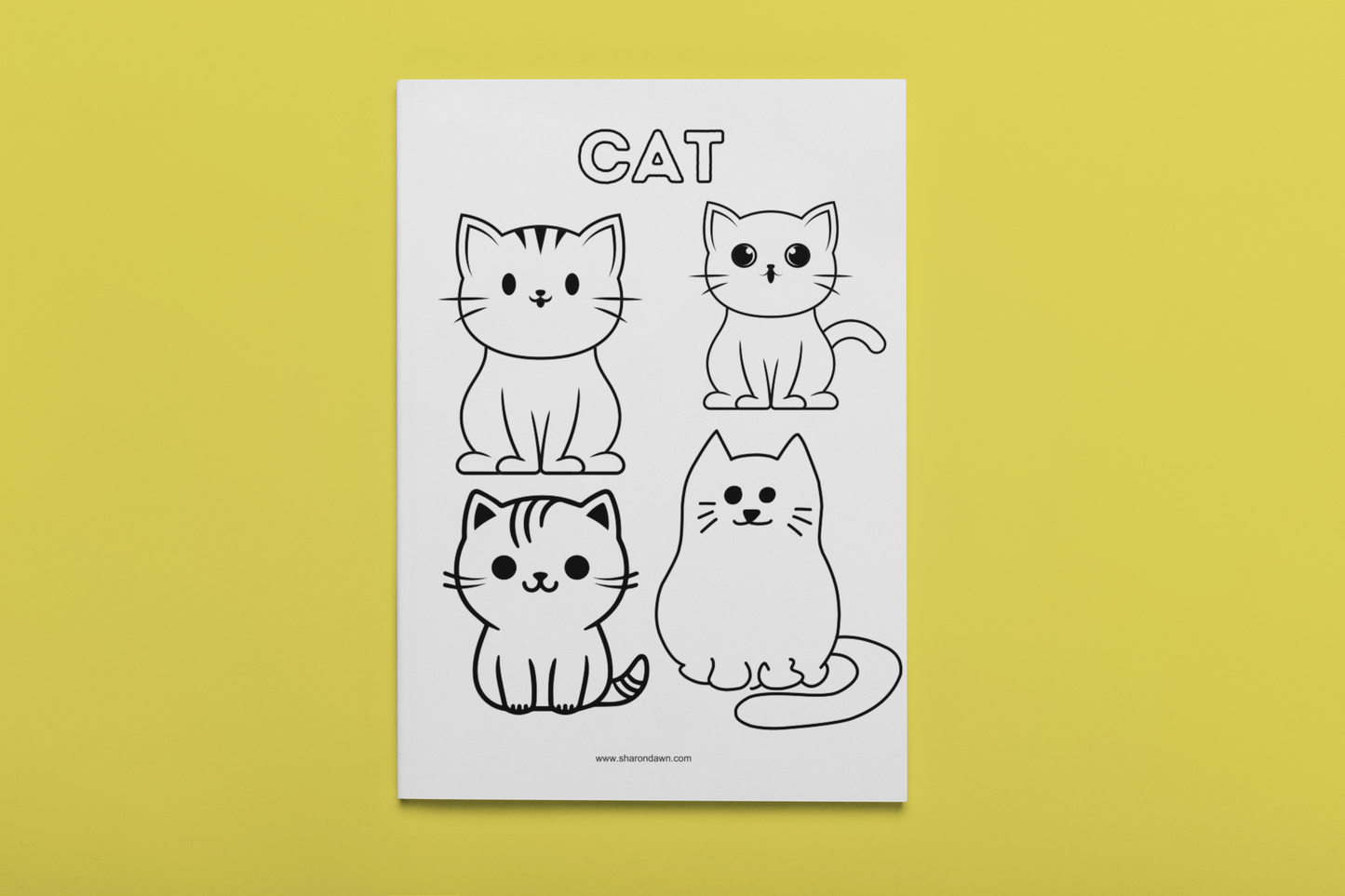 Cat - Colouring Sheet - Printable Digital Download ~ Sharon Dawn Collection