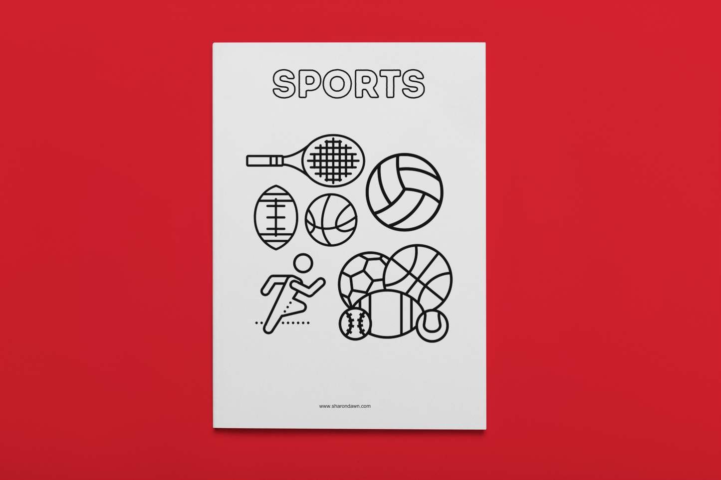Sports - Colouring Sheet - Printable Digital Download ~ Sharon Dawn Collection