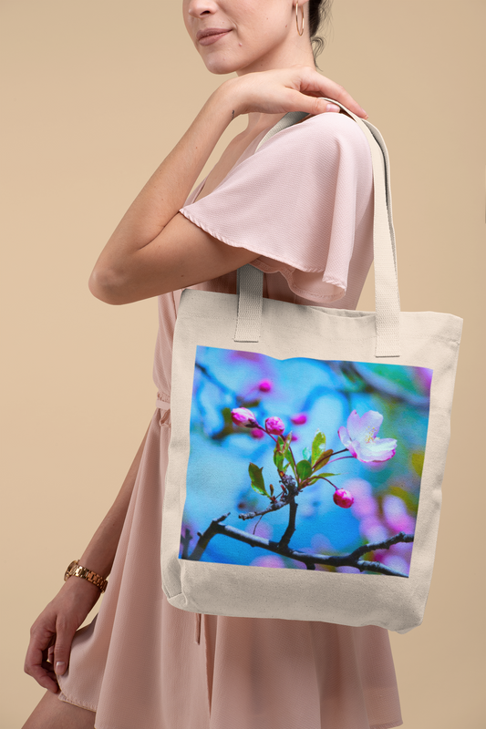 Cherry Blossoms - Natural Tote Bag ~ Sharon Dawn Collection
