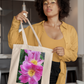 Pink Flowers - Natural Tote Bag ~ Sharon Dawn Collection
