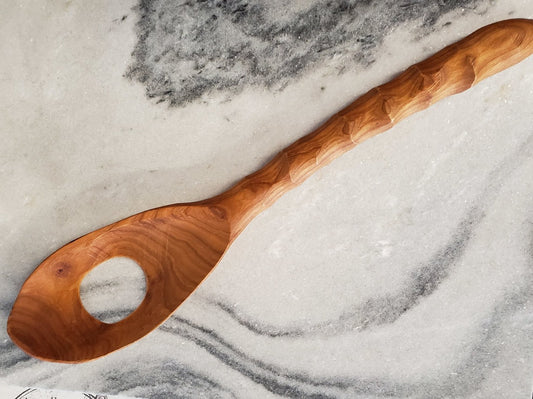 Risotto Spoon - hand carved wooden with signature chiseled handle (Sale Price: $51.00 CAD)
