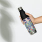 Whimsical Garden Mosaic - Stainless steel water bottle ~ Sharon Dawn Collection