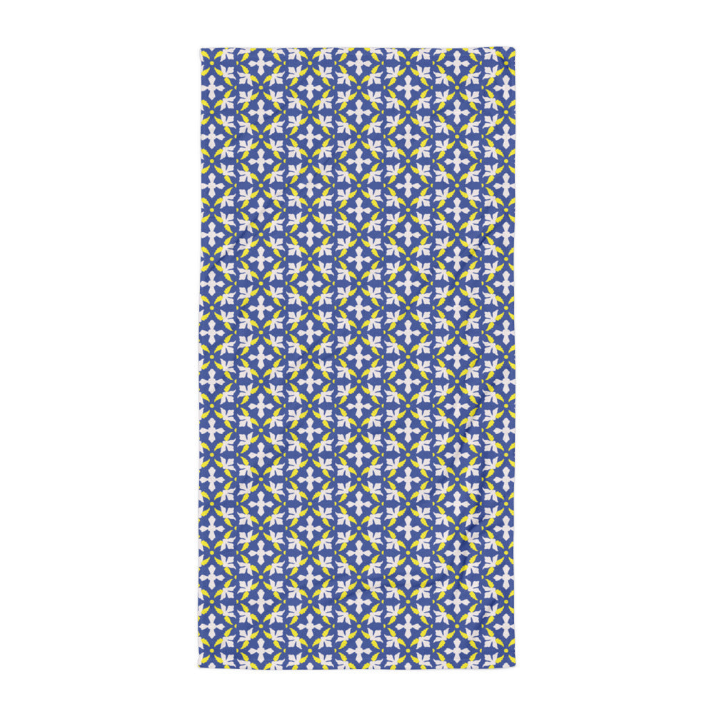 Blue & Yellow Patterned Towel - 30" x 60" - Terry Fabric - (Sale Price: $60.99 CAD)