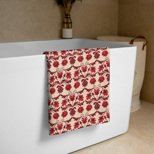 Red Floral - Towel ~ Sharon Dawn Collection
