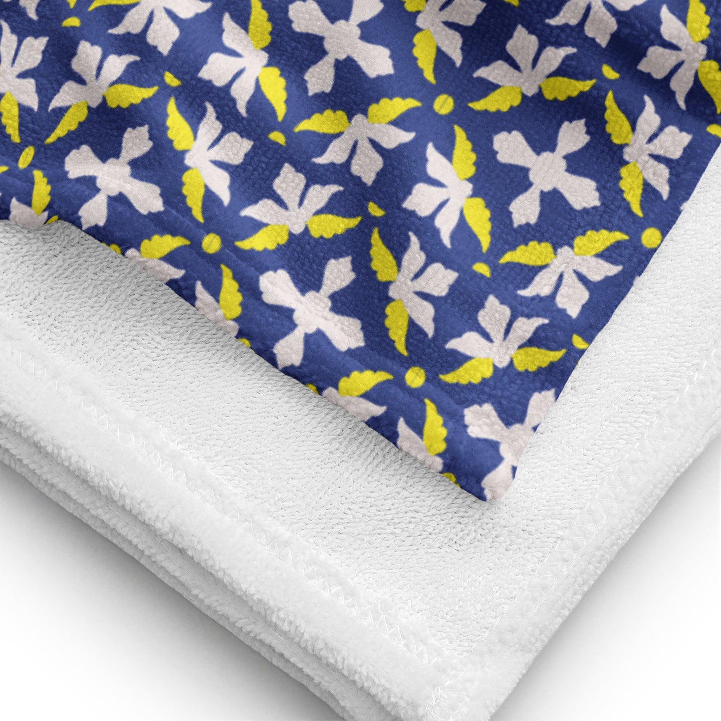 Blue & Yellow Patterned Towel - 30" x 60" - Terry Fabric - (Sale Price: $60.99 CAD)