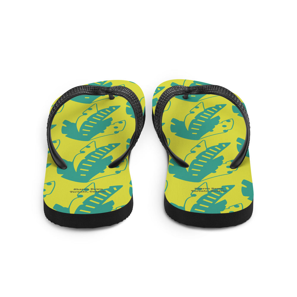 Sunny Leaves - Flip-Flops ~ Sharon Dawn Collection