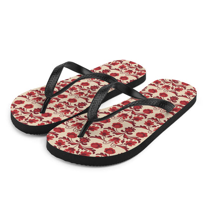Red Floral - Flip-Flops ~ Sharon Dawn Collection