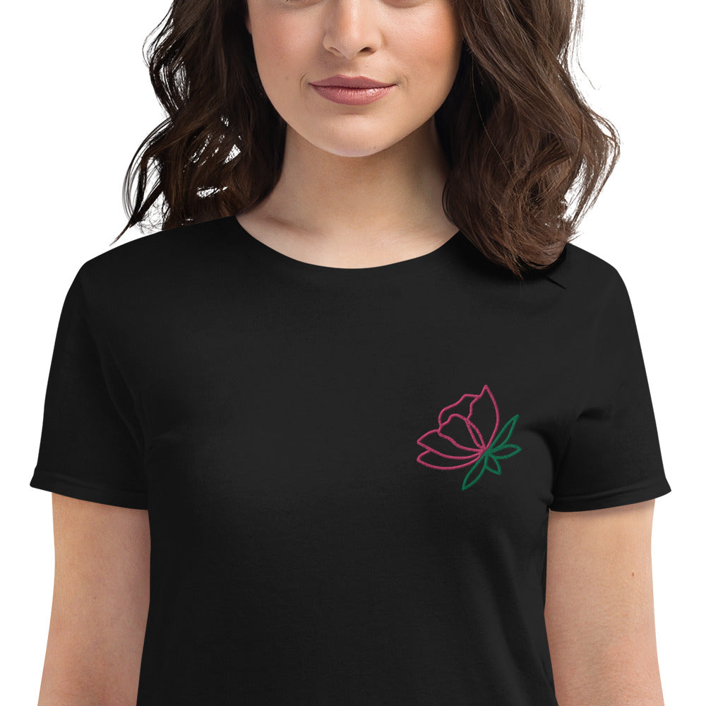 Embroidered Flower - Women's short sleeve t-shirt ~ Sharon Dawn Collection