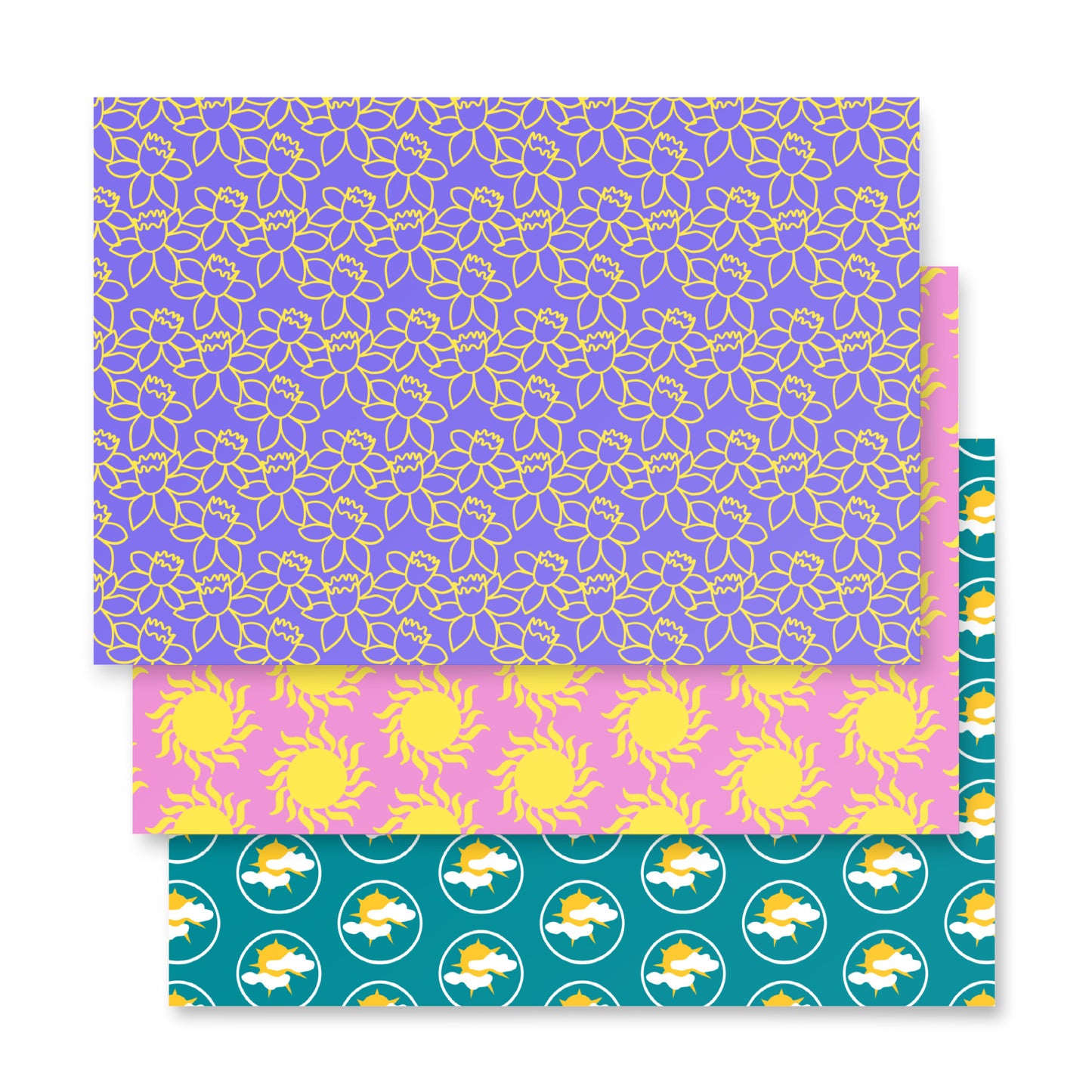 Sun/Flower/Clouds - Wrapping paper sheets ~ Sharon Dawn Collection
