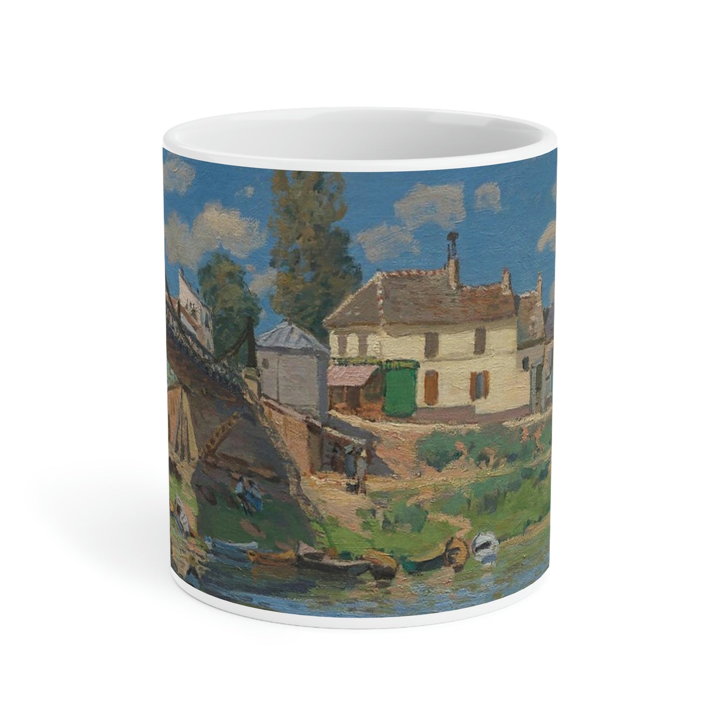 The Bridge at Villeneuve-la-Garenne - Alfred Sisley - 1872 - Ceramic Mugs (11oz\20oz)