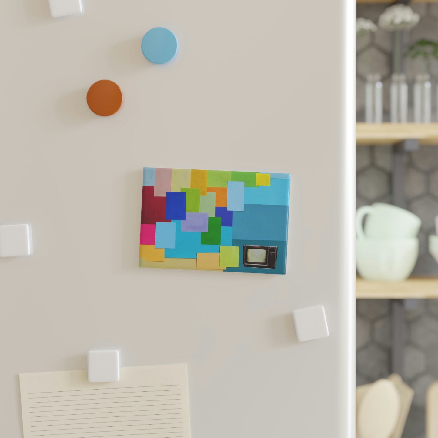 Technicolour TV - Collage - Button Magnet, Rectangle ~ Sharon Dawn Collection