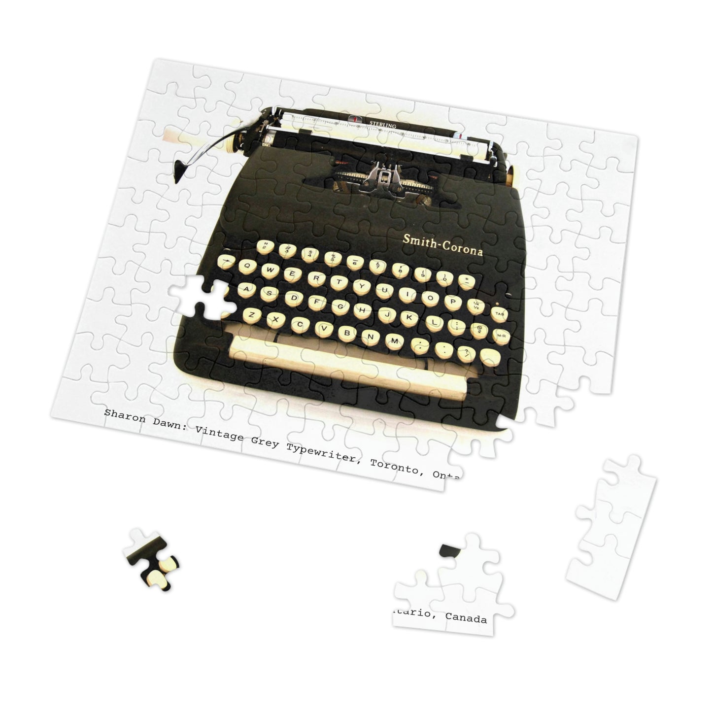 Vintage Grey Typewriter - Jigsaw Puzzle (30, 110, 252, 500,1000-Piece) - Sharon Dawn Collection