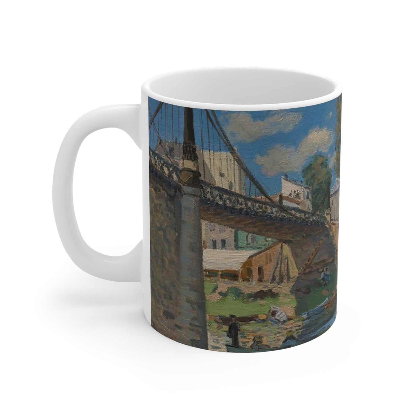 The Bridge at Villeneuve-la-Garenne - Alfred Sisley - 1872 - Ceramic Mugs (11oz\20oz)