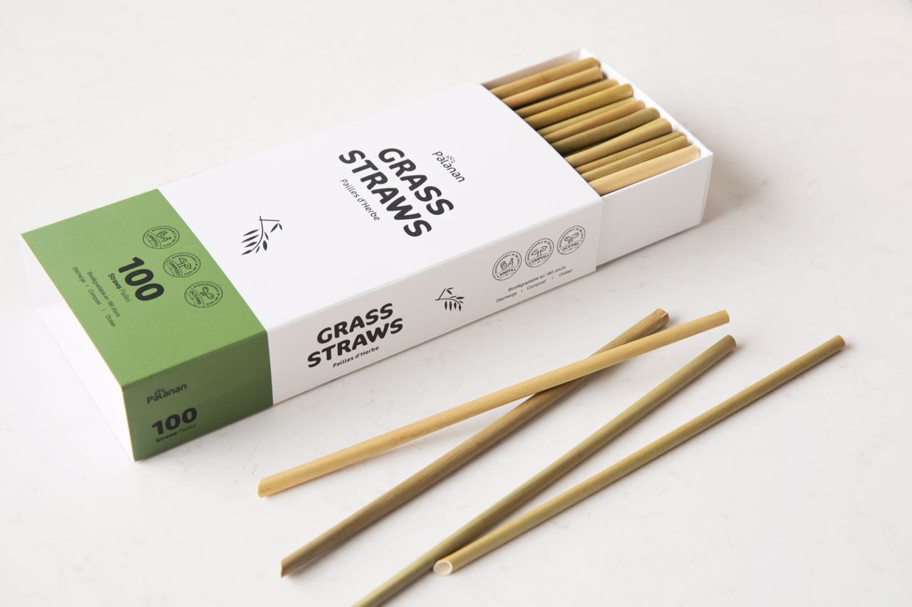 100 Grass Straws - biodegradable in 2 weeks!