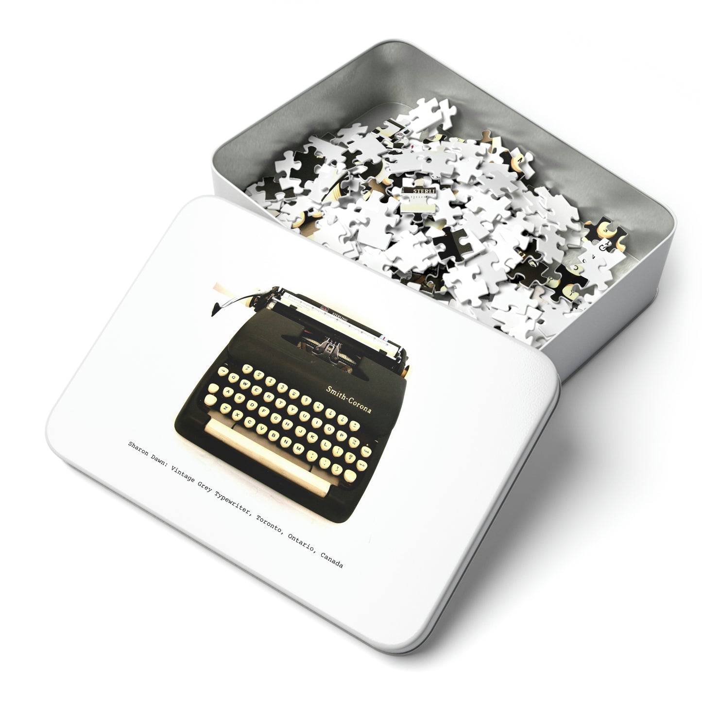 Vintage Grey Typewriter - Jigsaw Puzzle (30, 110, 252, 500,1000-Piece) - Sharon Dawn Collection