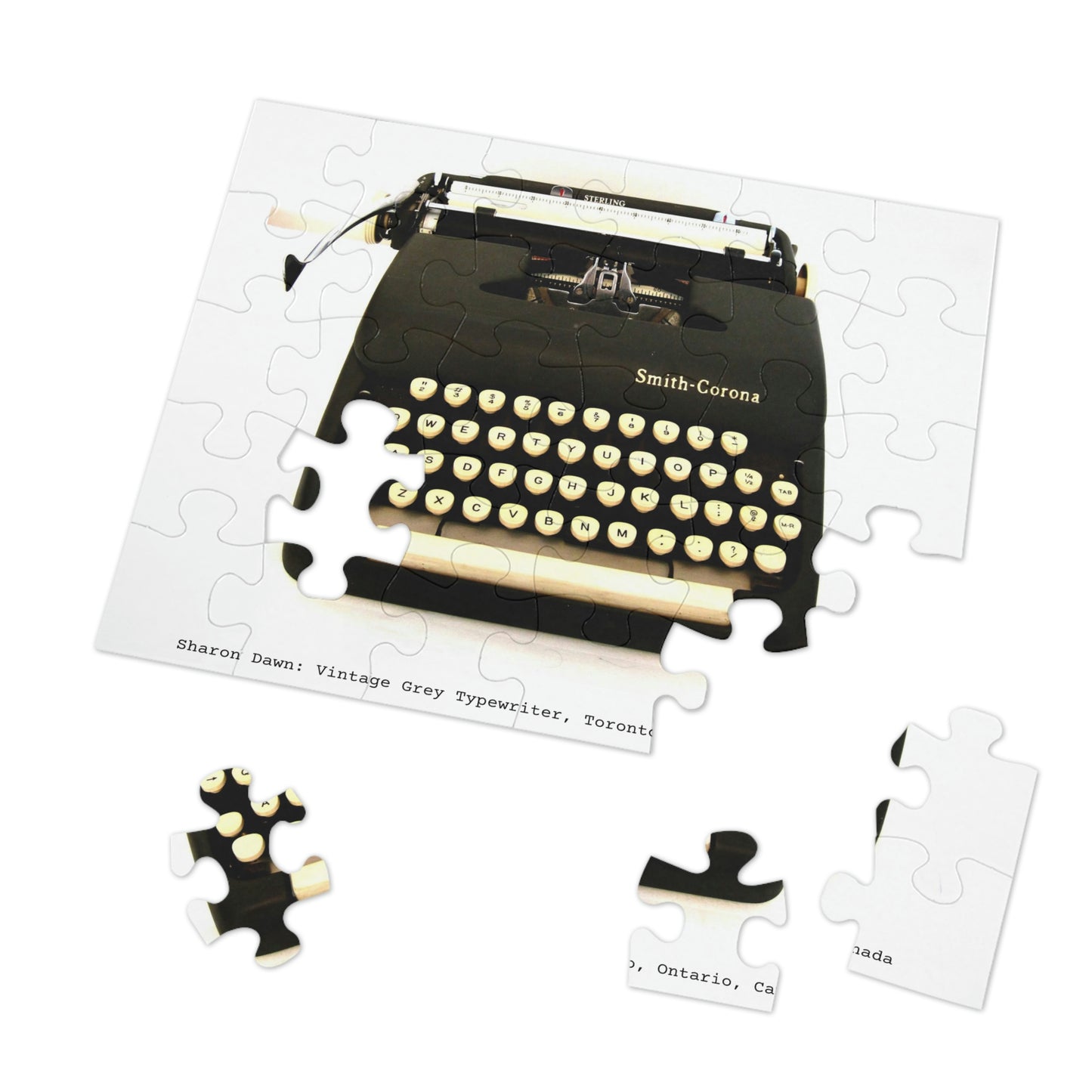 Vintage Grey Typewriter - Jigsaw Puzzle (30, 110, 252, 500,1000-Piece) - Sharon Dawn Collection