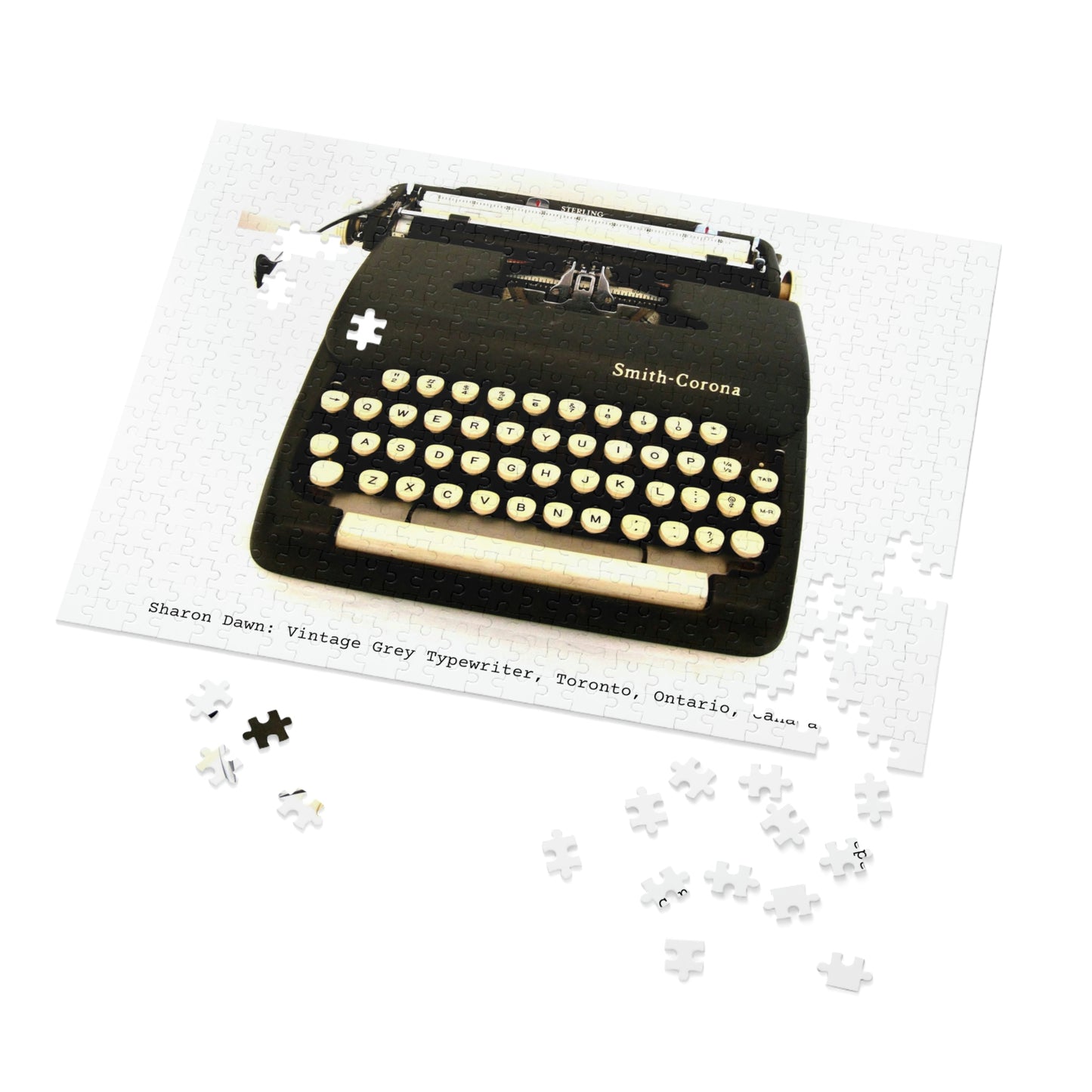 Vintage Grey Typewriter - Jigsaw Puzzle (30, 110, 252, 500,1000-Piece) - Sharon Dawn Collection