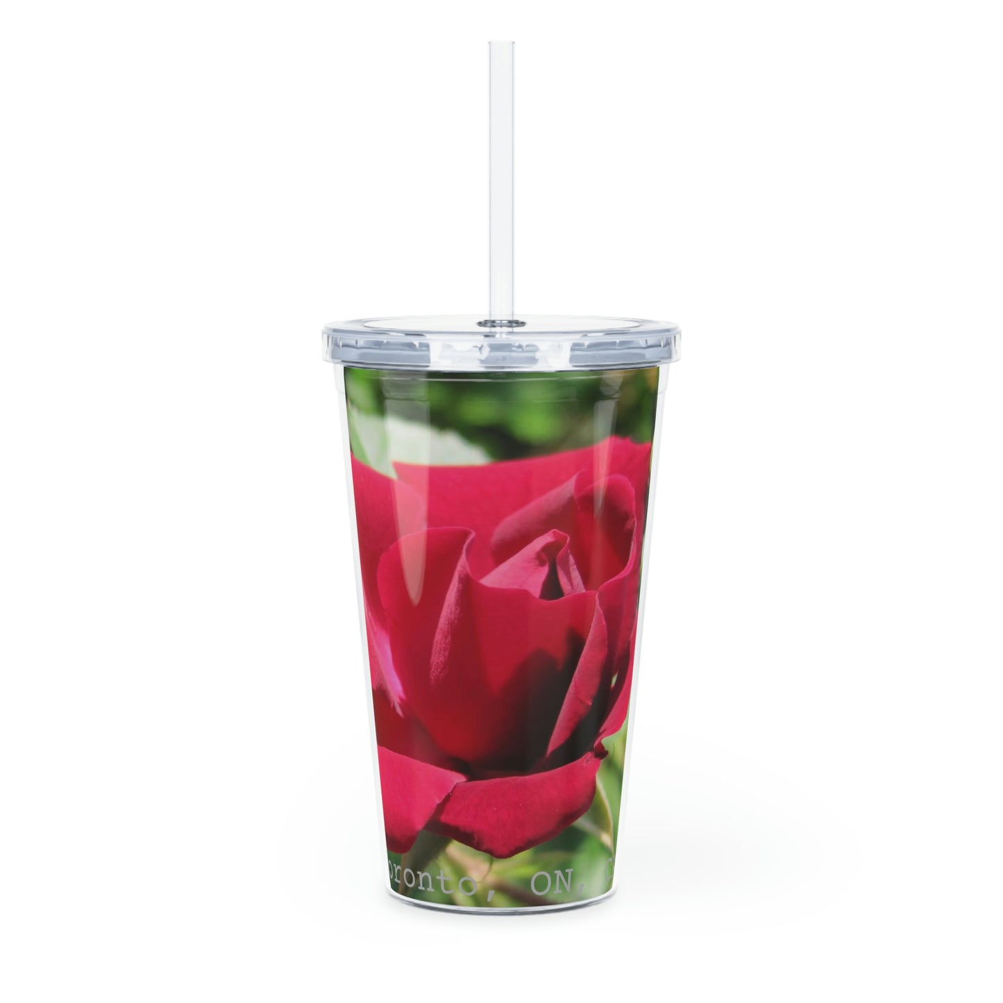 Morning Rose - Plastic Tumbler with Straw ~ Sharon Dawn Collection - Limited Edition