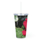 Morning Rose - Plastic Tumbler with Straw ~ Sharon Dawn Collection - Limited Edition