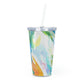 Spring - Plastic Tumbler with Straw ~ Sharon Dawn Collection - Limited Edition