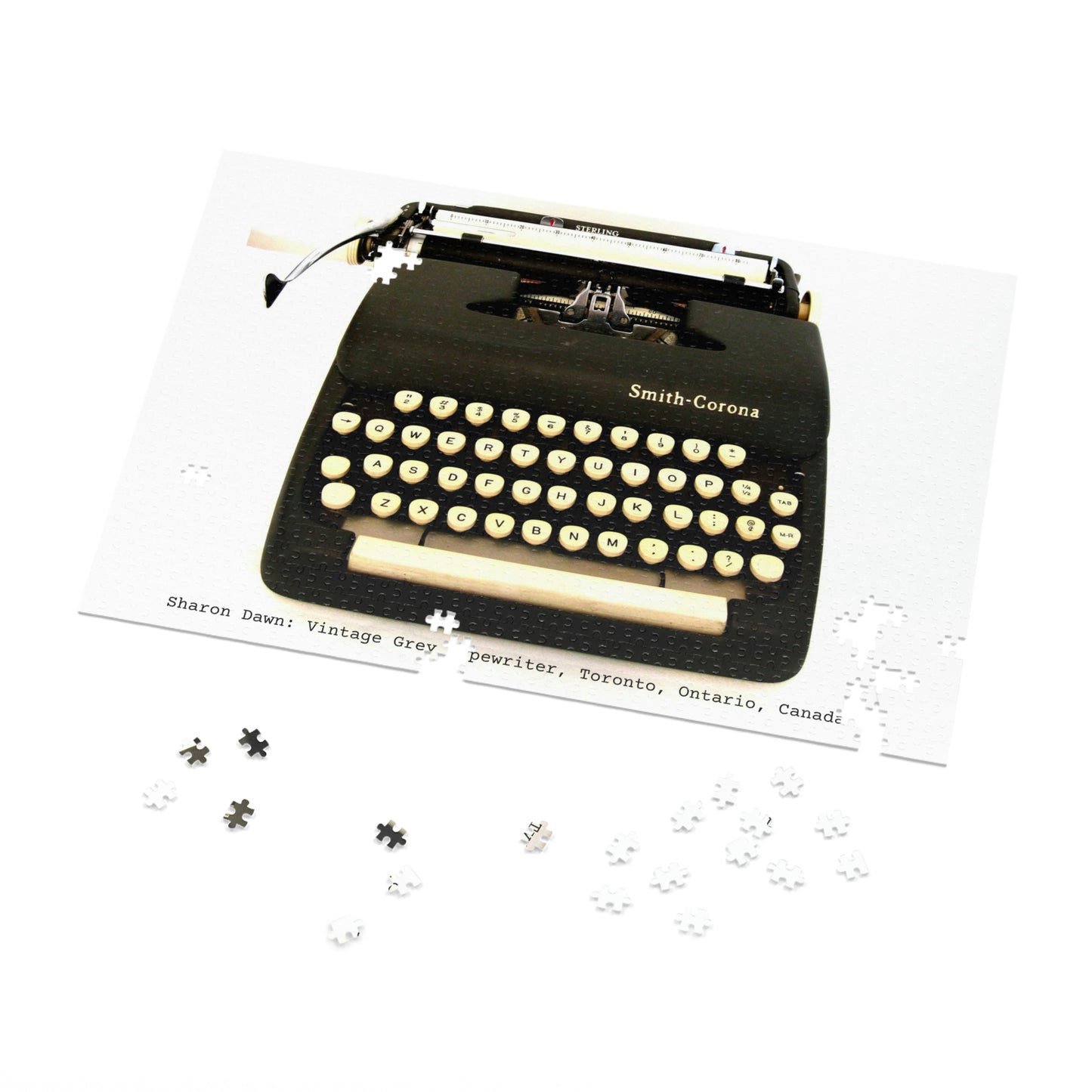 Vintage Grey Typewriter - Jigsaw Puzzle (30, 110, 252, 500,1000-Piece) - Sharon Dawn Collection