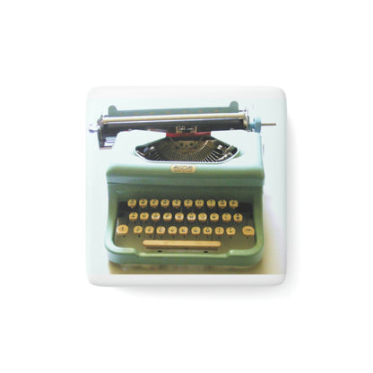 Mint Vintage Typewriter - Porcelain Magnet, Square - Sharon Dawn Collection - Limited Edition