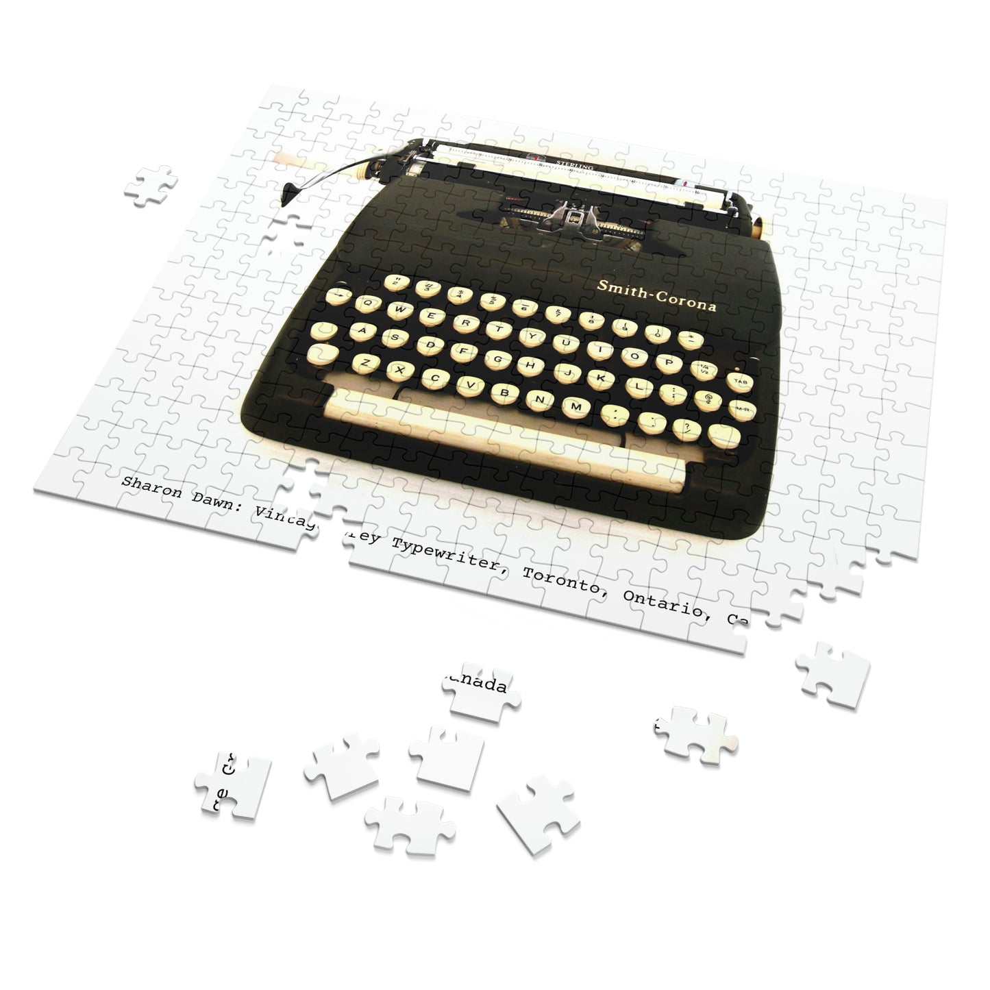 Vintage Grey Typewriter - Jigsaw Puzzle (30, 110, 252, 500,1000-Piece) - Sharon Dawn Collection