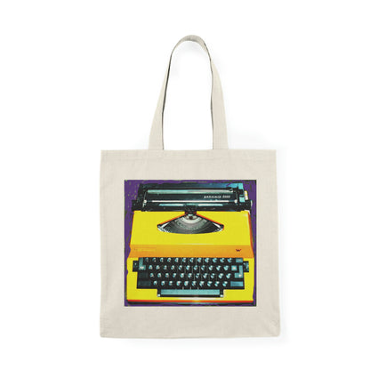 Yellow Typewriter - Natural Tote Bag ~ Sharon Dawn Collection