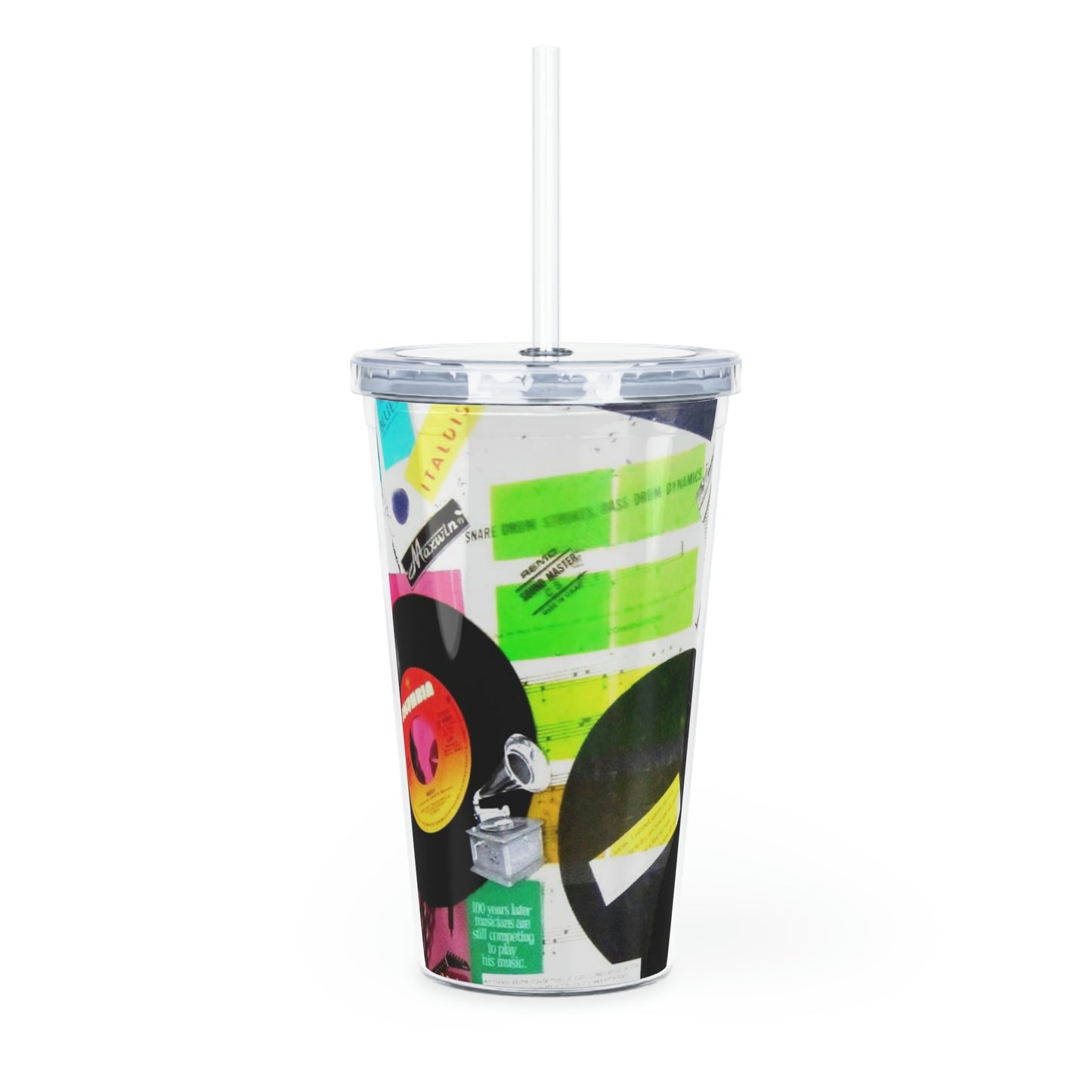 Music Diary - Plastic Tumbler with Straw ~ Sharon Dawn Collection