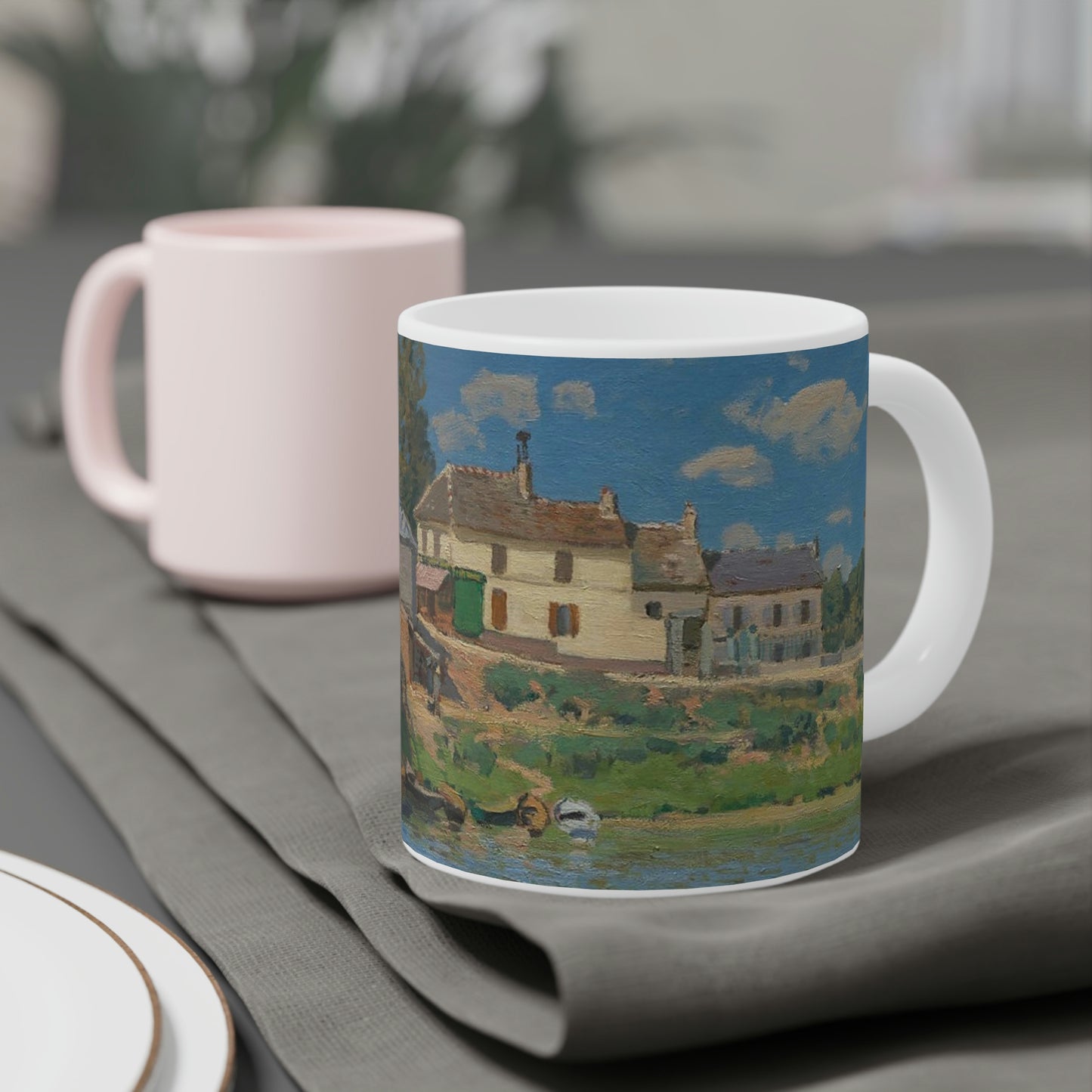 The Bridge at Villeneuve-la-Garenne - Alfred Sisley - 1872 - Ceramic Mugs (11oz\20oz)