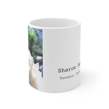 White Rose of Peace Ceramic Mug 11oz ~ Sharon Dawn Collection - Limited Edition