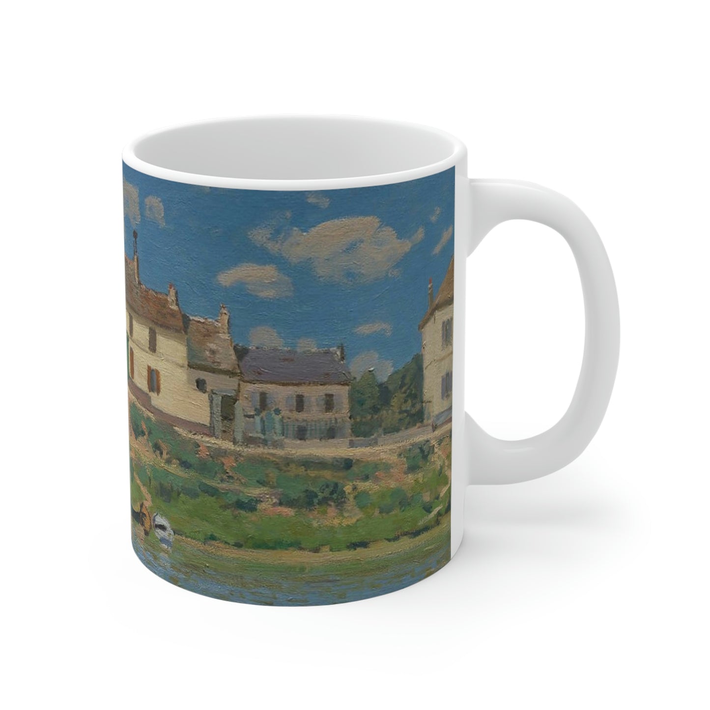 The Bridge at Villeneuve-la-Garenne - Alfred Sisley - 1872 - Ceramic Mugs (11oz\20oz)