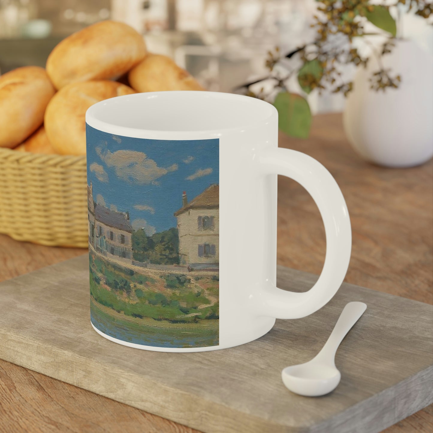 The Bridge at Villeneuve-la-Garenne - Alfred Sisley - 1872 - Ceramic Mugs (11oz\20oz)