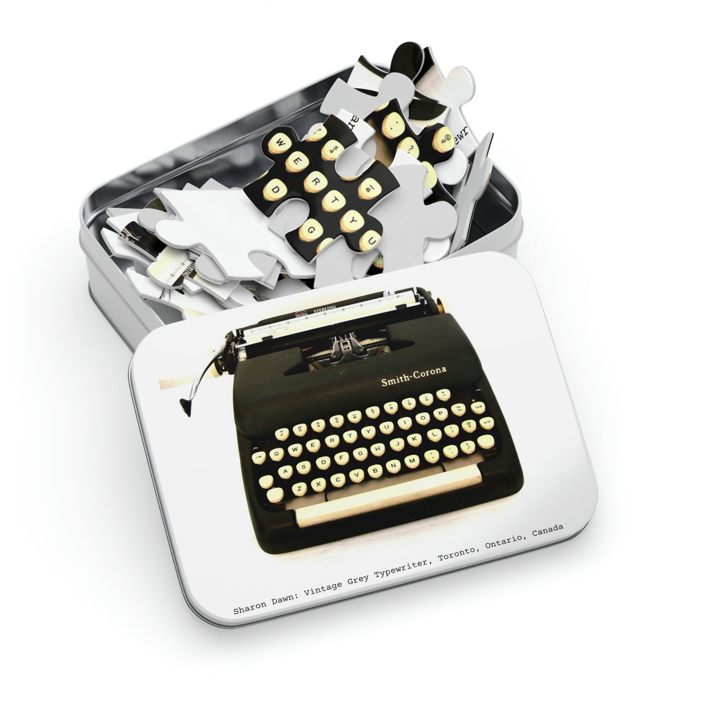 Vintage Grey Typewriter - Jigsaw Puzzle (30, 110, 252, 500,1000-Piece) - Sharon Dawn Collection