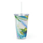 Spring - Plastic Tumbler with Straw ~ Sharon Dawn Collection - Limited Edition