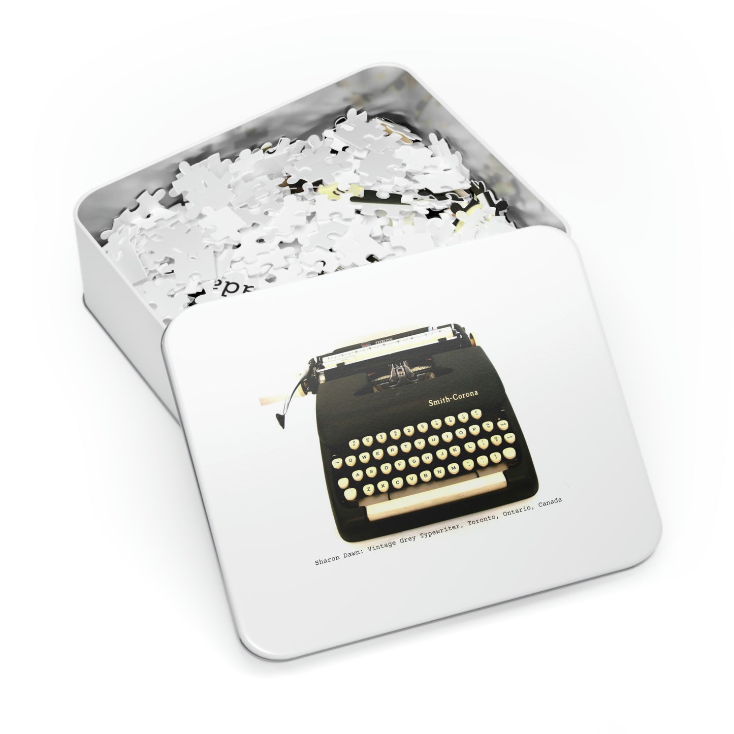 Vintage Grey Typewriter - Jigsaw Puzzle (30, 110, 252, 500,1000-Piece) - Sharon Dawn Collection